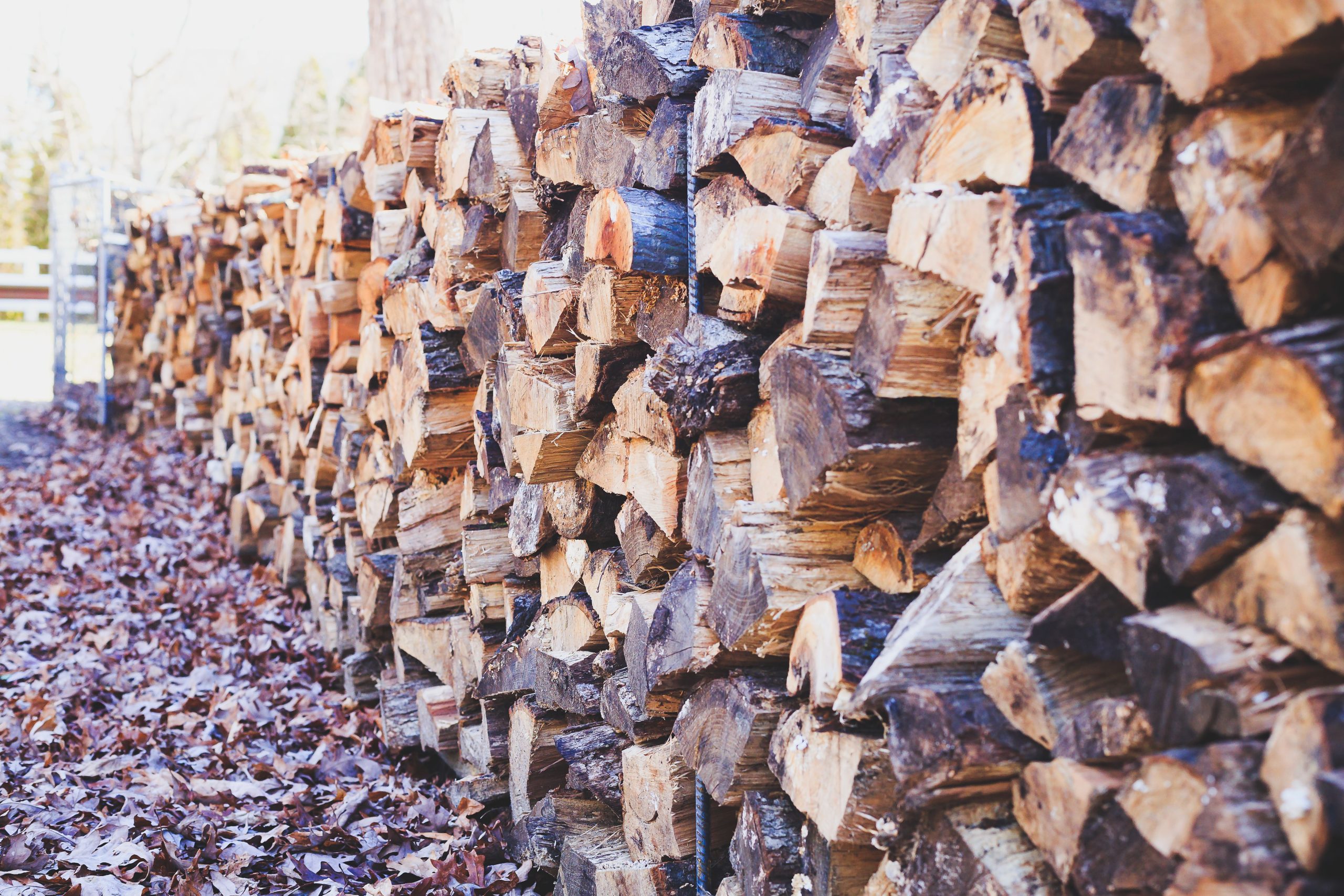Gros plan bois chauffage texture extérieure