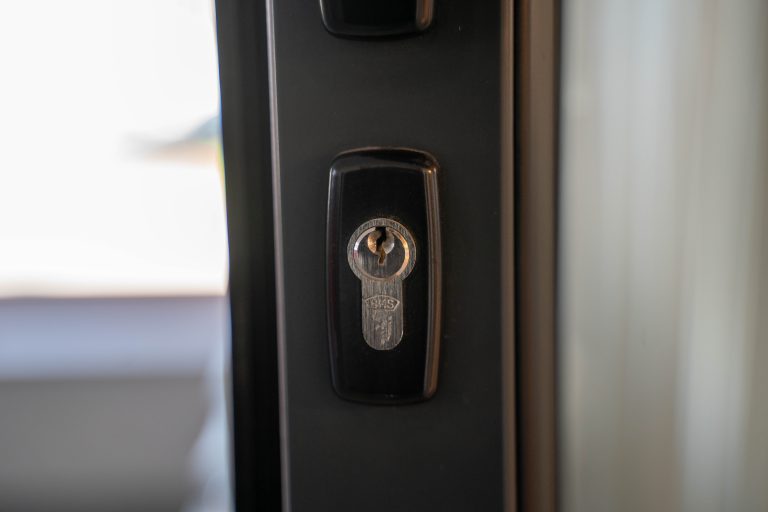 Serrure acier détaillée garantissant sécurité porte