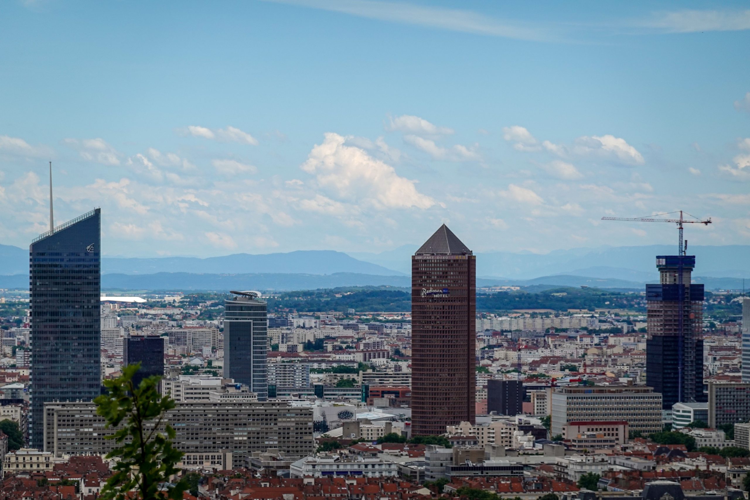 Vue aérienne des gratte-ciels de Lyon
