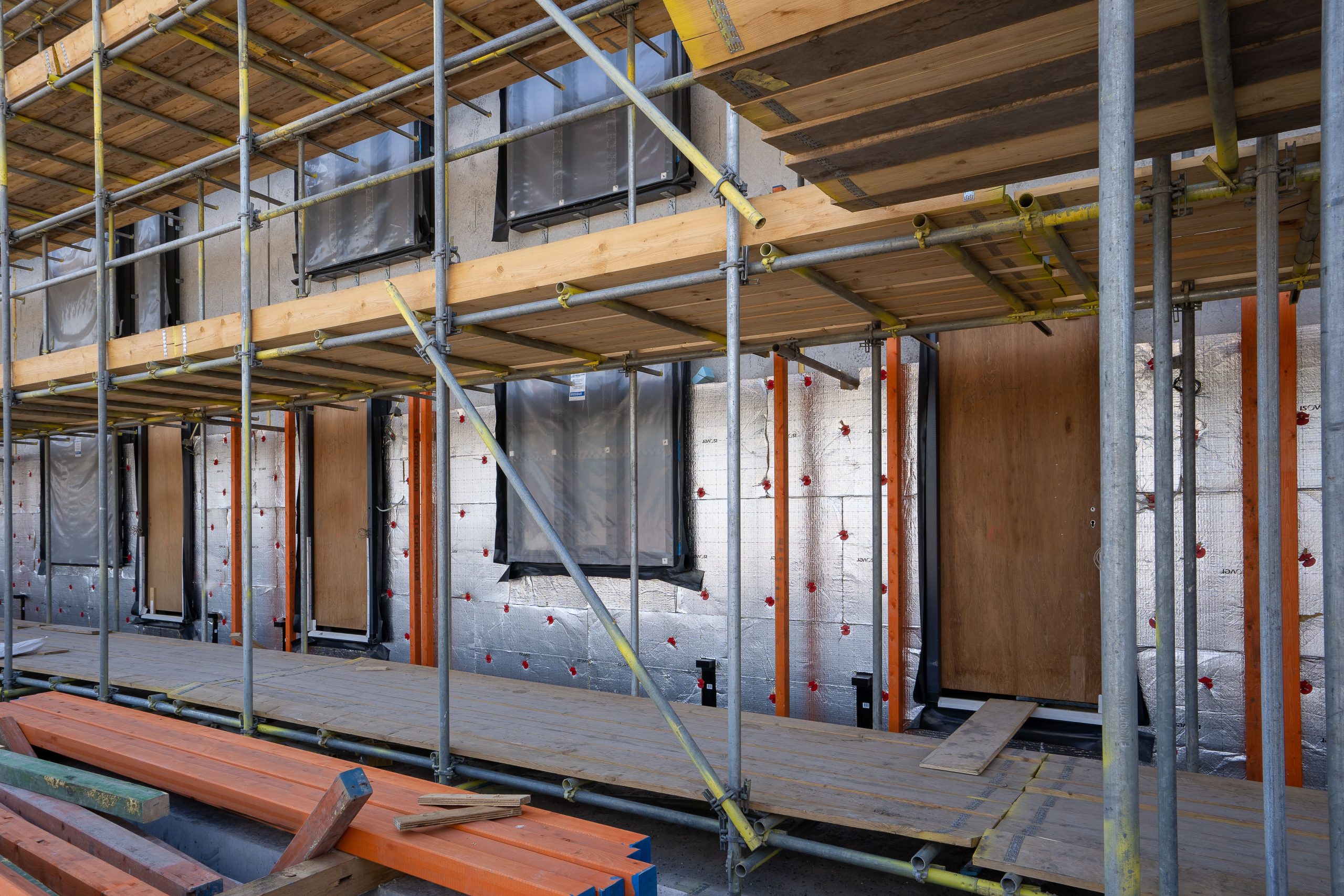 Chantier immeuble isolation thermique